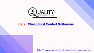 Hire Cheap Pest Control Melbourne Service