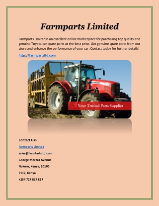 Buy Top Quality Massey Ferguson Spare Parts Online