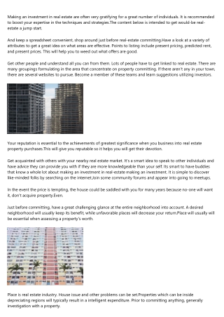 Points You Must Know About Property Making an investment