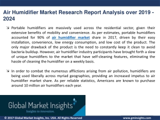 Air Humidifier Market Report & Analysis over 2019 - 2024