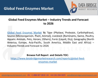 Global Feed Enzymes Market – Industry Trends and Forecast to 2026