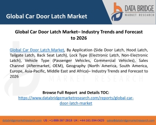 Global Car Door Latch Market– Industry Trends and Forecast to 2026