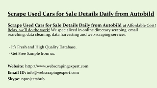 Scrape Used Cars for Sale Details Daily from Autobild