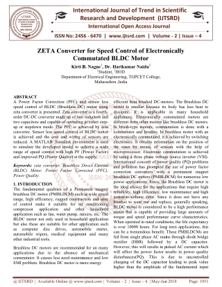 ZETA Converter for Speed Control of Electronically Commutated BLDC Motor