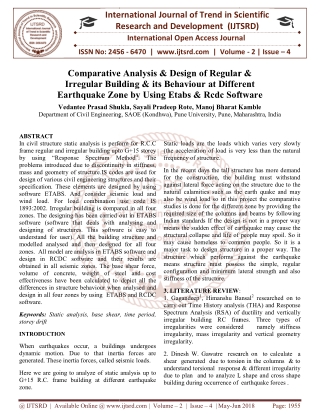 Comparative Analysis and Design of Regular and Irregular Building and its Behaviour at Different Earthquake Zone by Usin