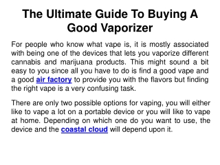 The ultimate guide to buying a good vaporizer