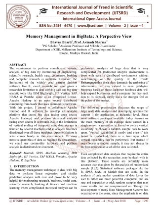 Memory Management in BigData A Perpective View