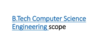 B.Tech Computer Science Engineering Scope