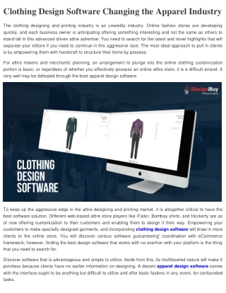 Clothing Design Software Changing the Apparel Industry