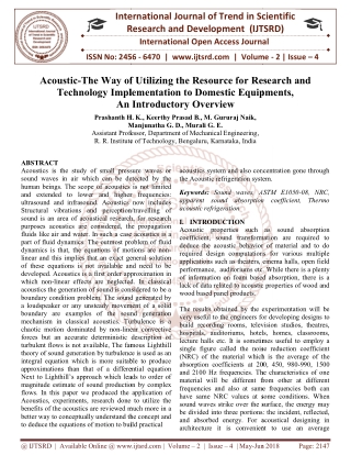 Acoustic The Way of Utilizing the Resource for Research and Technology Implementation to Domestic Equipments, An Introdu