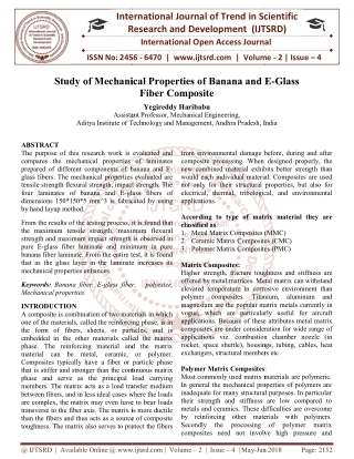 Study of Mechanical Properties of Banana and E Glass Fiber Composite