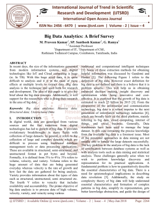 Big Data Analytics A Brief Survey