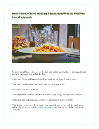Make Your Life More Fulfilling & Rewarding With the Food You Love (Explained)