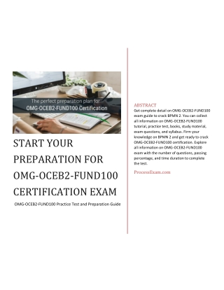 Start Your Preparation for OMG-OCEB2-FUND100 Certification Exam