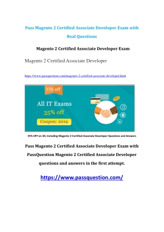 Magento 2 Certified Associate Developer Free Exam Questions V8.02 - PassQuestion Real Q&As