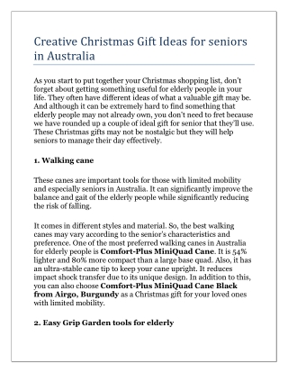 Creative Christmas Gift Ideas for seniors in Australia
