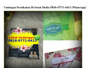 Undangan Pernikahan Di Sosial Media O818·O771·6413[wa]