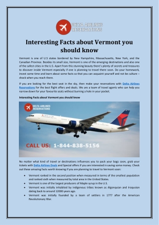 Interesting Facts about Vermont you should know