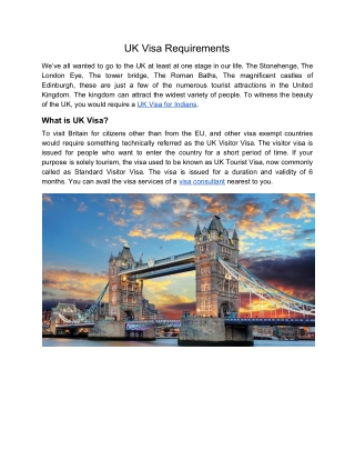 UK Visa Requirements