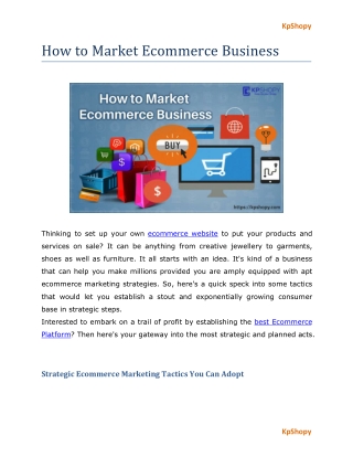 How to Market Ecommerce Business