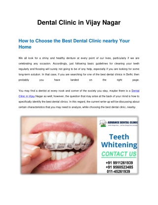 Dental Clinic in Vijay Nagar