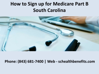 How to Sign up for Medicare Part B South Carolina