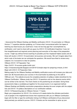 2V0-51.19 VCP-DTM 2019