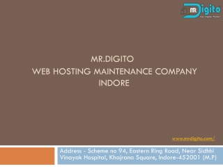 Best Web Hosting Maintenance Company In Indore | Mr.Digito