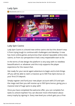 Lady Spin Casino - Best New Online Slots Casino Site in UK
