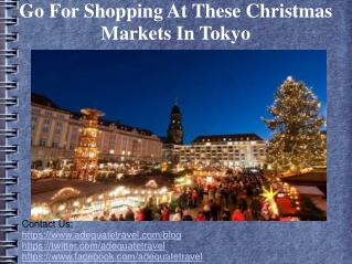 Go For Shopping At These Christmas Markets In Tokyo
