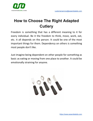How to Choose The Right Adapted Cutlery