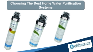 Choosing The Best Home Water Purification Systems