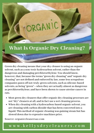 What Is Organic Dry Cleaning?