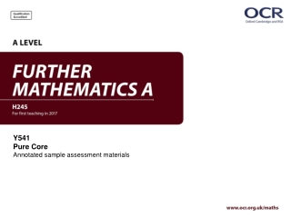 Y541 Pure Core  Annotated  sample  assessment materials