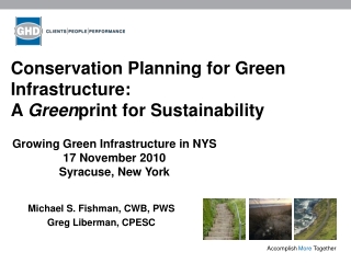 Conservation Planning for Green Infrastructure: A  Green print for Sustainability