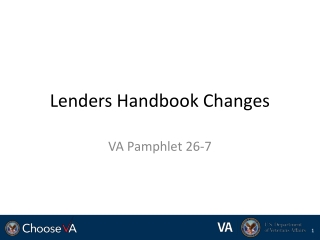 Lenders Handbook Changes