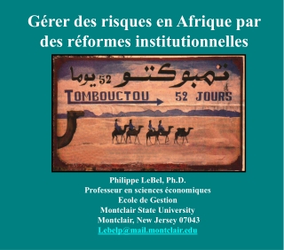 Gérer des risques en Afrique par des réformes institutionnelles