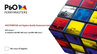 HACCP/BRCGS and Hygiene Quality Awareness training