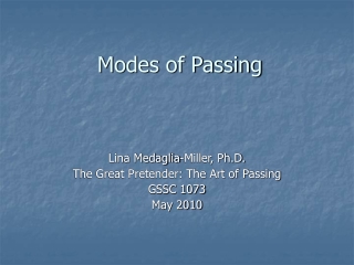 Modes of Passing