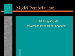 Model Pembelajaran