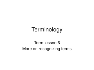 Terminology