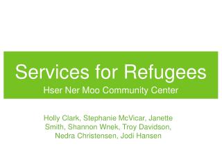 Services for Refugees