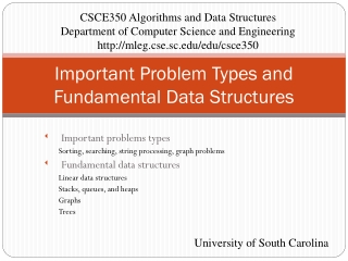 Important Problem Types and Fundamental Data Structures