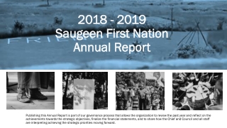 2018 - 2019 Saugeen  First Nation Annual  Report