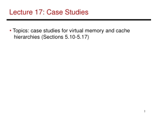 Lecture 17: Case Studies