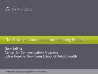 The Strategic Communication Planning Process