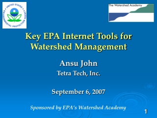 Key EPA Internet Tools for Watershed Management