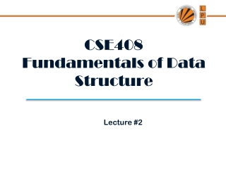 CSE408 Fundamentals of Data Structure