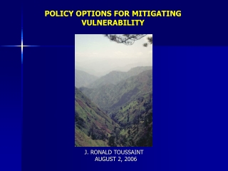 POLICY OPTIONS FOR MITIGATING VULNERABILITY