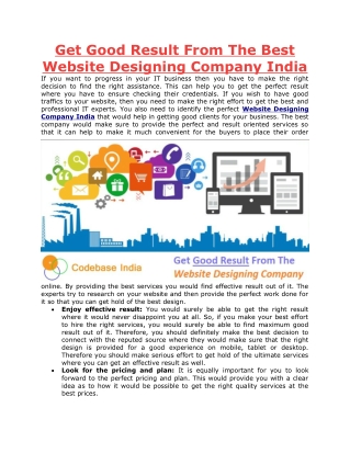 Get Good Result From The Best Website Designing Company India